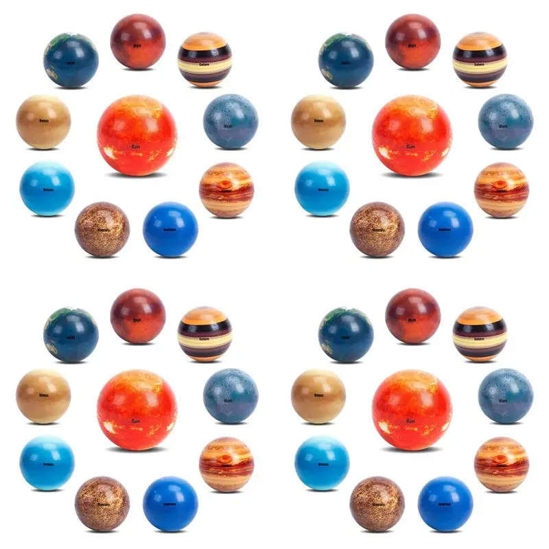 Excellent-Mini Solar System Stress Balls,40PCS Planets Squeeze Balls Space For Kids Early Learning Stress Relief Fidget