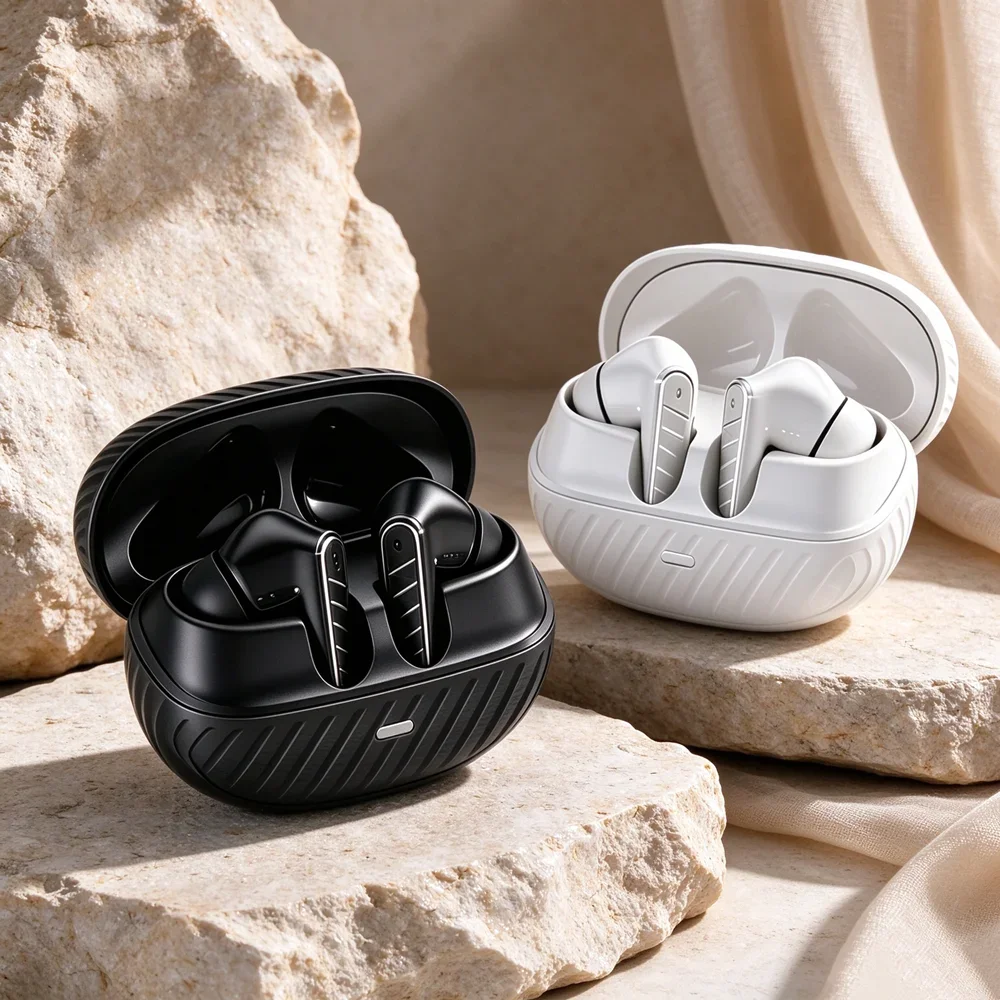 TWS Bluetooth Earphones Fone Bluetooth Headset Feature Delicate Sound Details Secure Fit Touch Control To Adjust Volume