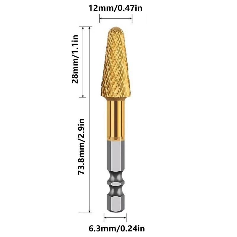 

652F Burr Grinder Bit Drill Bit Grinding Bit for Metal Rotary Tool Attachment Accessories Welding Stone
