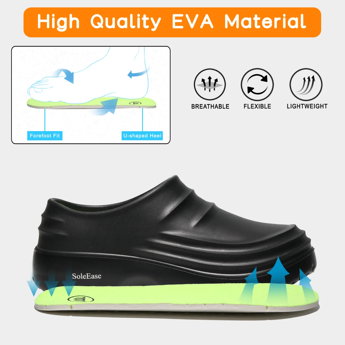 Waterproof and oil-proof lightweight eva chef shoes, men's non-slip work shoes, medical indoor nurse shoes