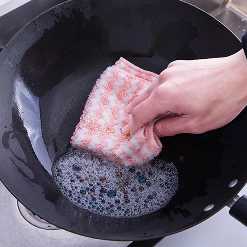 10/5/3 pces panos de louça de lã coral super absorvente almofadas de limpeza molhadas e secas toalhas de limpeza de cozinha trapos de limpeza de