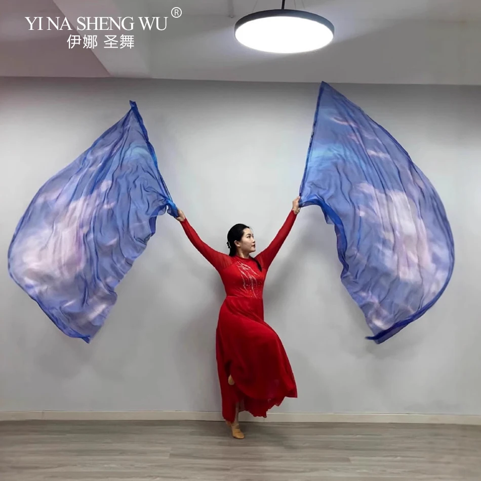 1 زوج اكسسوارات الرقص الشرقي الرقص العلم 160*110 سنتيمتر التدرج اللون FeatherFlags للكبار النساء مرحلة الأداء ممارسة الدعائم