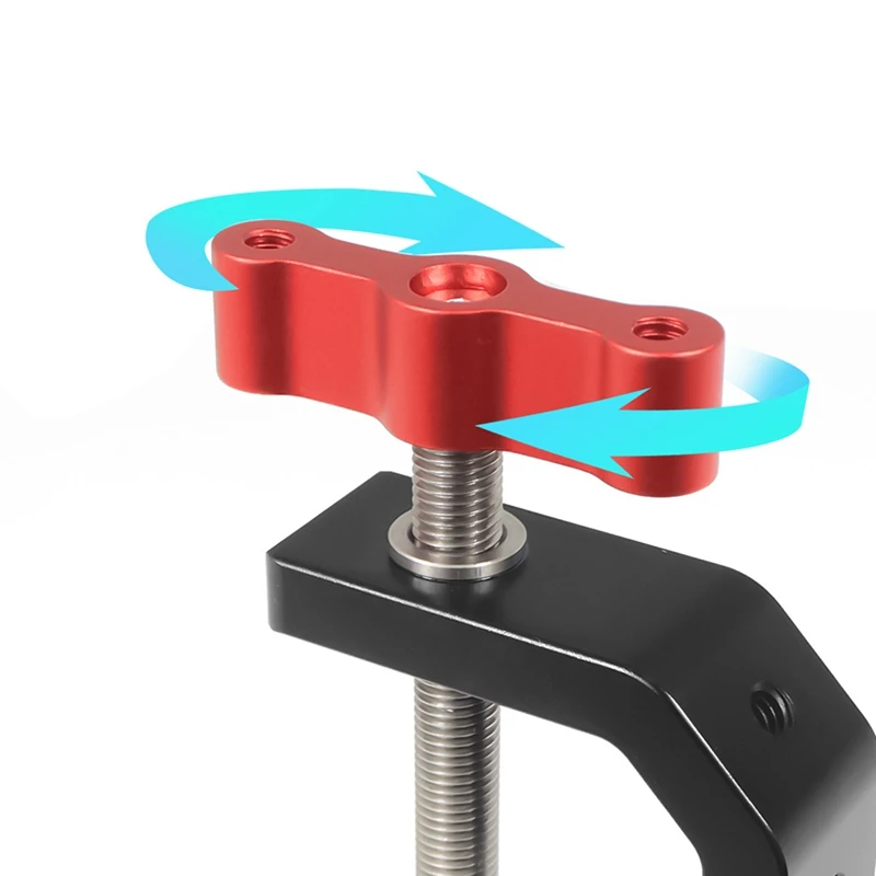 Soporte de montaje de abrazadera fuerte tipo C con orificio de tornillo 1/4 3/8 para cámara, fotografía, vídeo, luz de relleno, soporte de escritorio