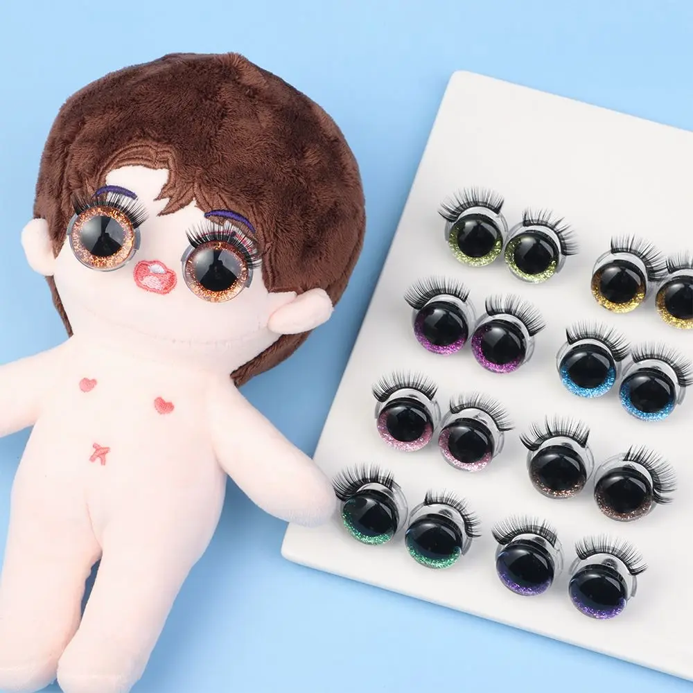 DIY Handmade 20mm 3D Eyes Safety Eyes with Eyelashes-Flashing Eyes For Amigurumi Crochet Stuffed Animal Doll Accessories