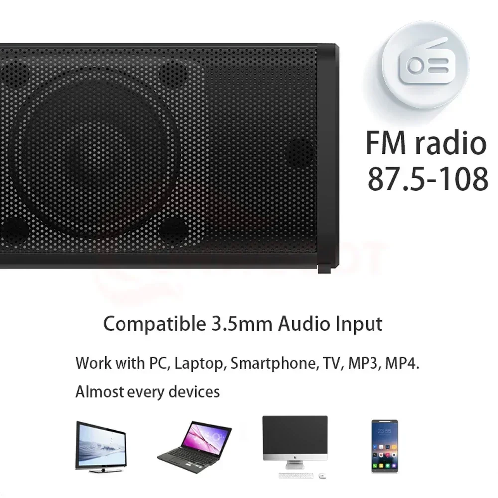 Powerful Soundbar Sound Radio Blaster Bar Audio TV PC Computer Subwoofer Wireless Home Theater Speaker view 3