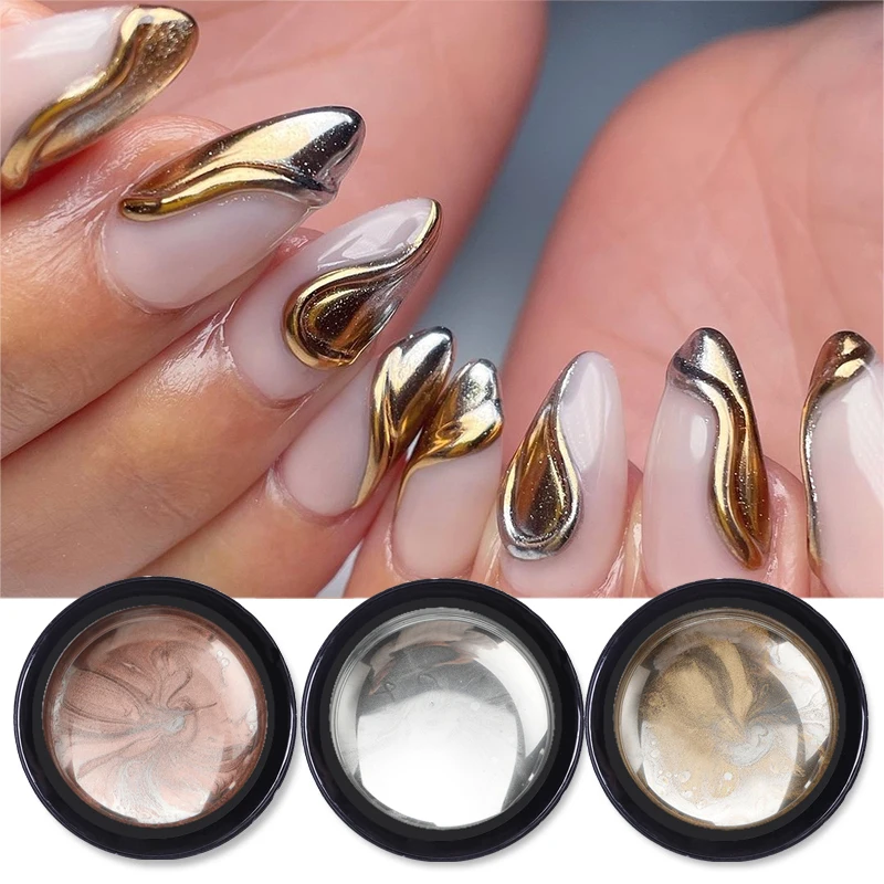 BORN PRETTY Metallic Painting Gel Gold Silver Mirror Effect Nail Polish Super Bright Drawing Line French Nail UV Painting Varnis