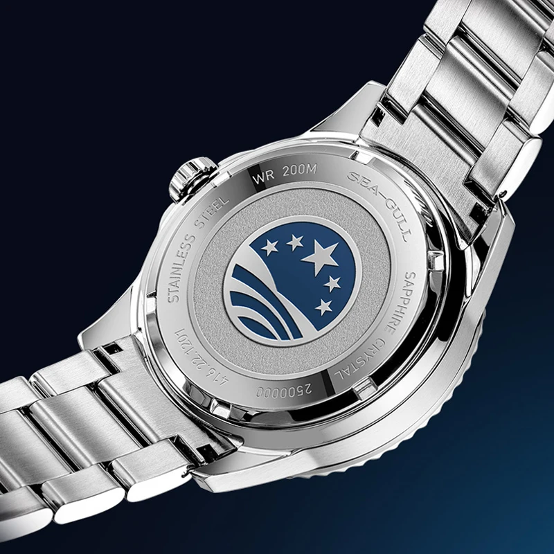 Seagull Luxury Automatic Mechanical Men's Watch 200M Waterproof Dive Watch Ceramic Bezel Luminous Chronograph wristwatches 1201