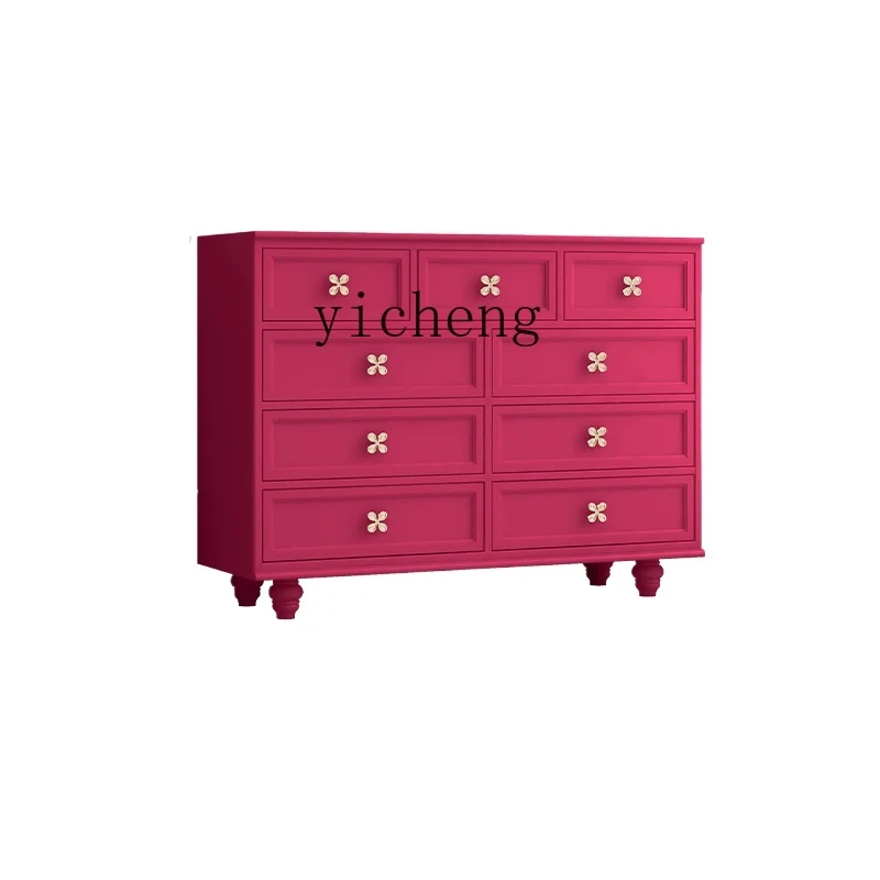 

Tqh Nine-Drawer Cabinet Living Room Storage t Master Bedroom Bed Front Cabinet Memphis Hallway Cabinet