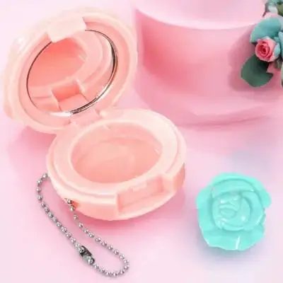 

Набор из 4 легких портативных контейнеров для косметики с герметичной крышкой: маленькие баночки для бальзама для губ и пудры, дорожные футляры