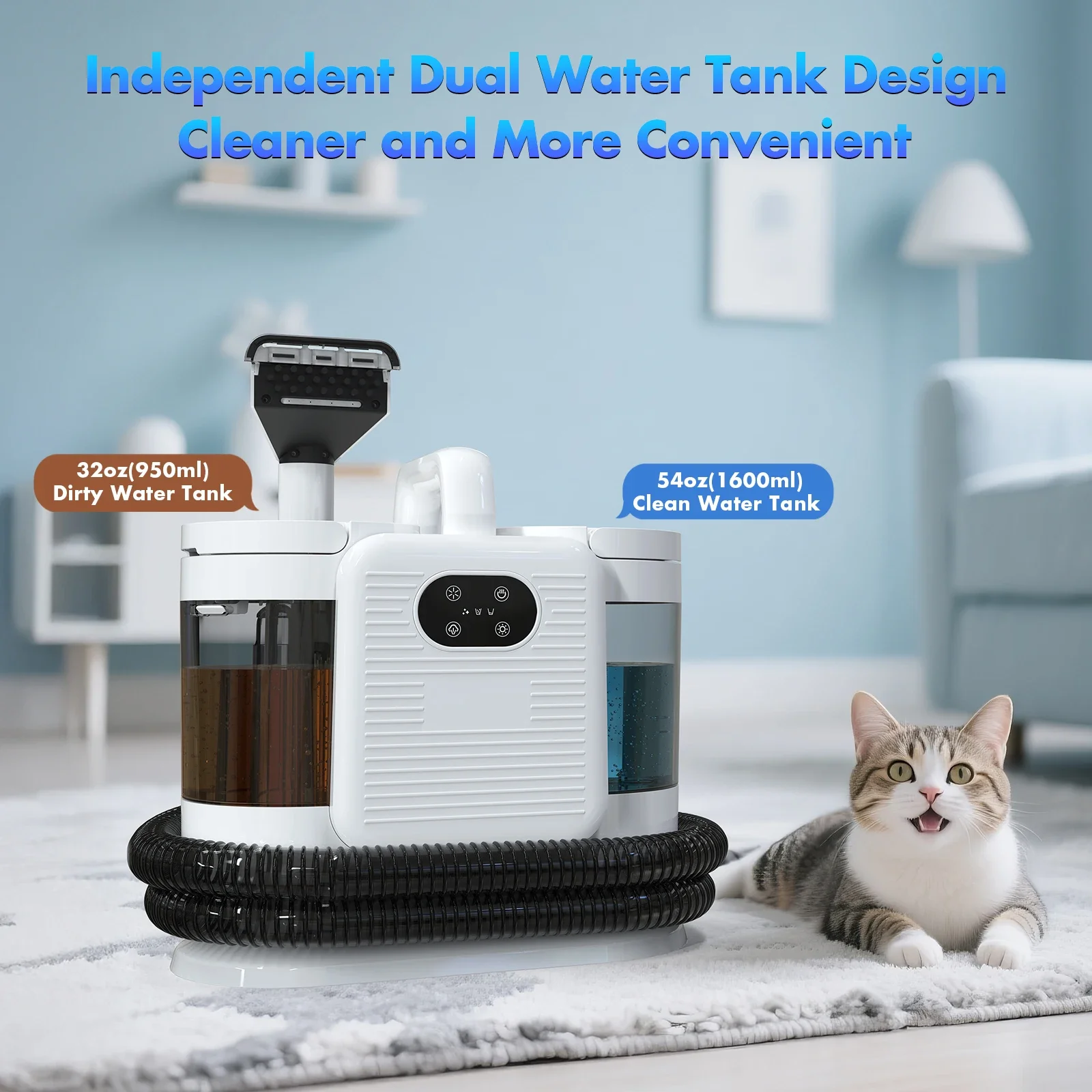 C988 Fabric Cleaner 1650W Nylon Round Bristle Head Touch Screen Low High Temp Steam Clean Sterilize for Carpet Mattress Curtains