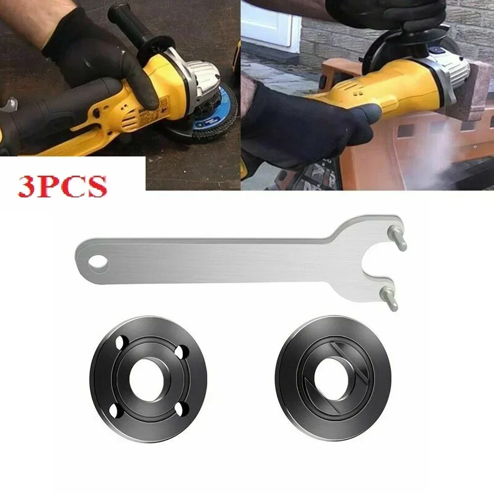 Moedor de ângulo de substituição de rosca, placa de pressão de metal, conjunto de porca de flange interna e externa, ferramentas para rosca de eixo com chave