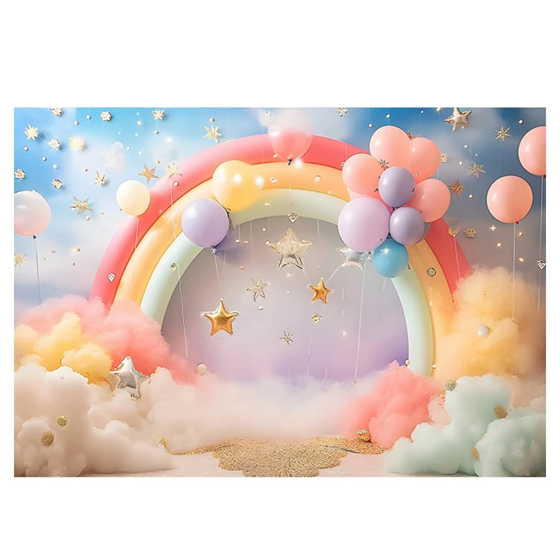 210X150cm European American Valentine's Day Party Backdrops Balloon Roses Pink Heart Banner Photography Backdrops Durable , C