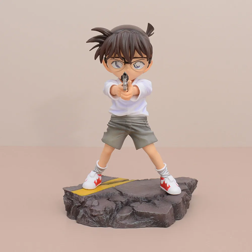 Detective Conan Action Figures Gk Conan Edogawa 18cm Anime Figure Raise A Gun Figurine Pvc Statue Collection Model Ornament Gift