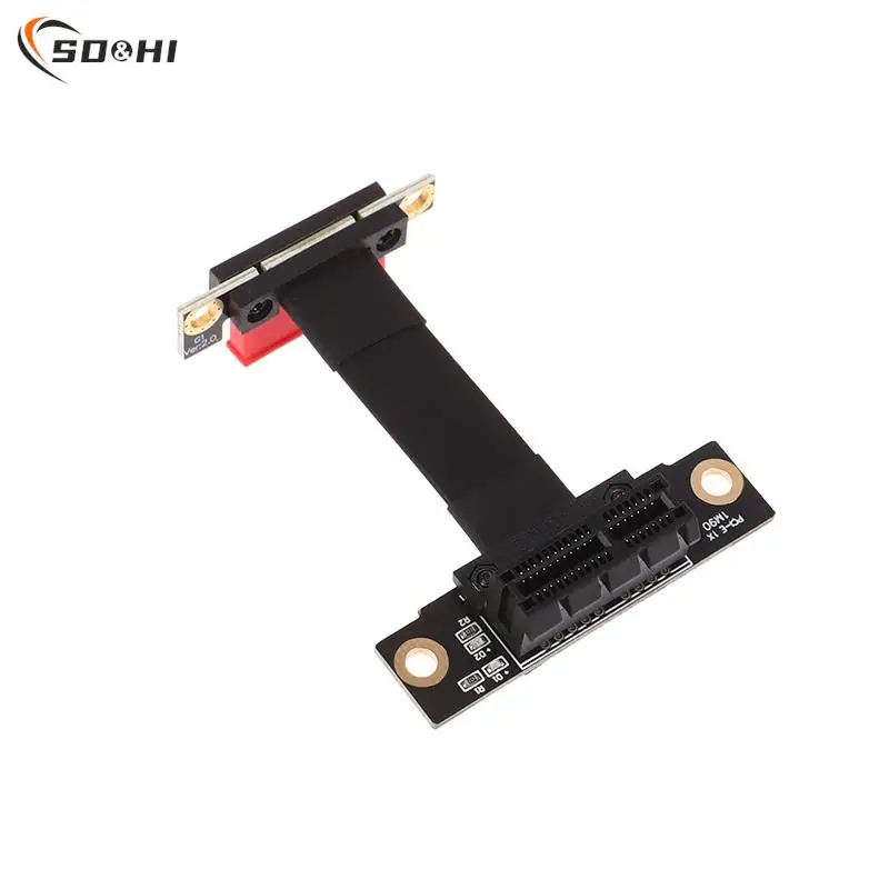 

PCIE X1 Riser Cable Dual 90 Degree Right Angle PCIe 3.0 x1 to x1 Extension Cable 8Gbps PCI Express 1x Riser Card Ribbon Extender