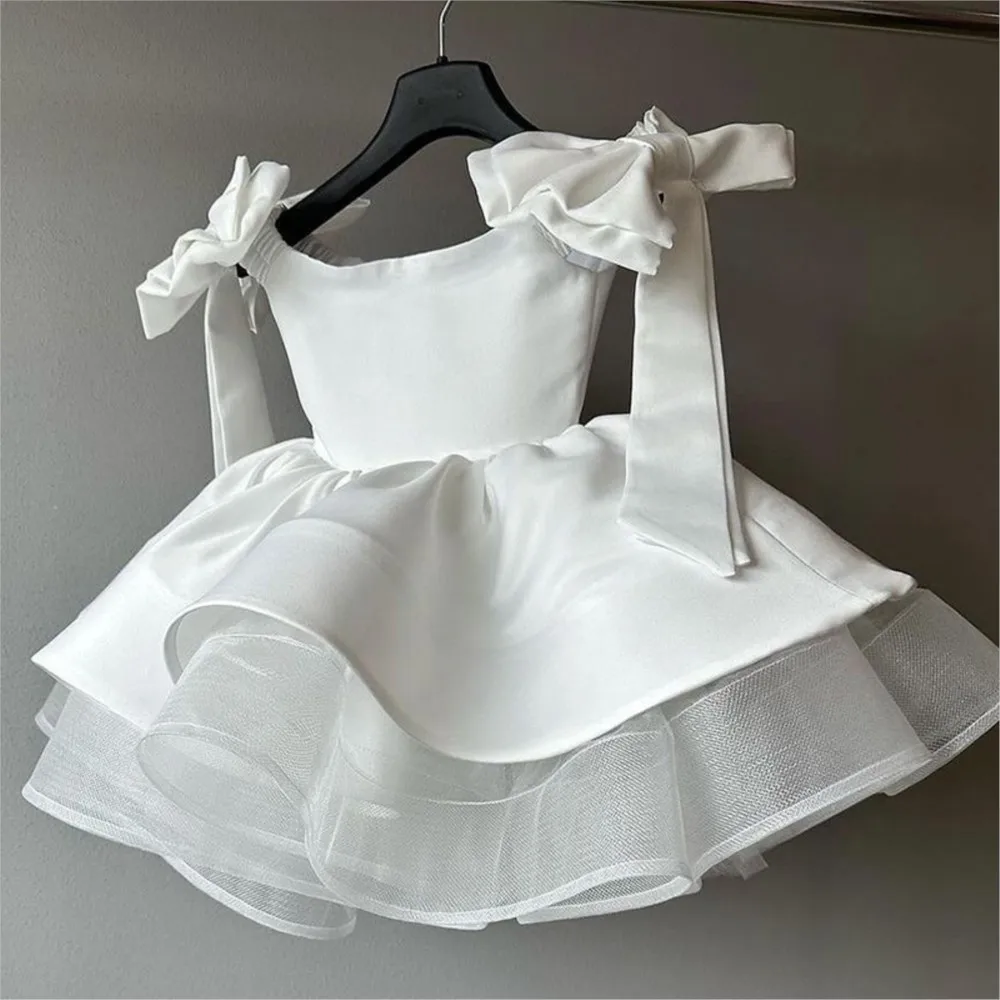 

Children's Dress New White Children's ball gown Dress Women's Big Bow Princess Dress