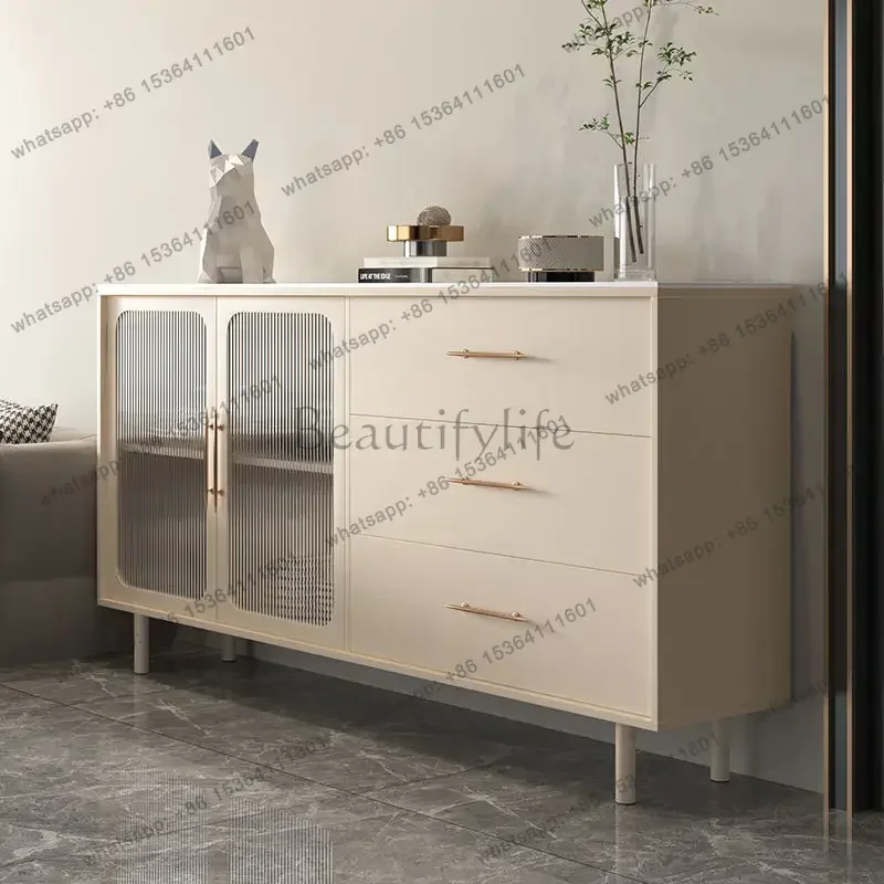 ld Nordic Household Cabinets Sideboards   Solid Wood Cabinets Multifunctional Storage Locker White Cupboard with Drawers