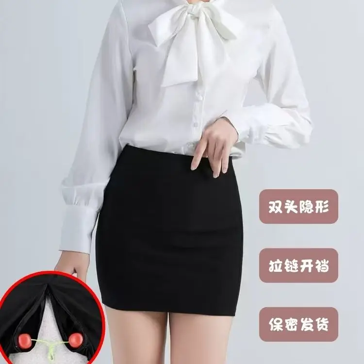 กระโปรงสั้นเอวสูงทรงเข้ารูปสีดำสำหรับผู้หญิง สไตล์เซ็กซี่ เหมาะสำหรับใส่ทำงานช่วงฤดูร้อน