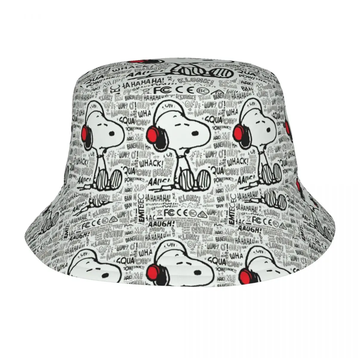 

Snoopy Listen To Music Bucket Hats for Teen Summer Vocation Sun Hat Street Foldable for Outdoor Sport Fishing Hats Panama Hat