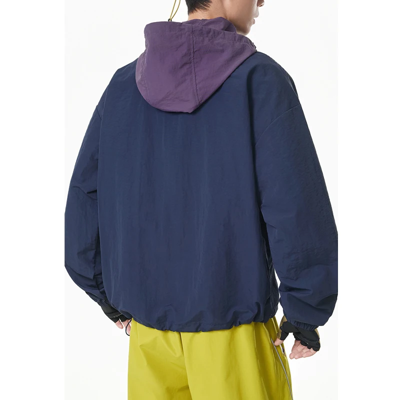 Unisex Colorblock Two-Piece Shirt Jacket – Quick-Dry Water-Repellent Hooded Outerwear for Spring & Autumn 2026