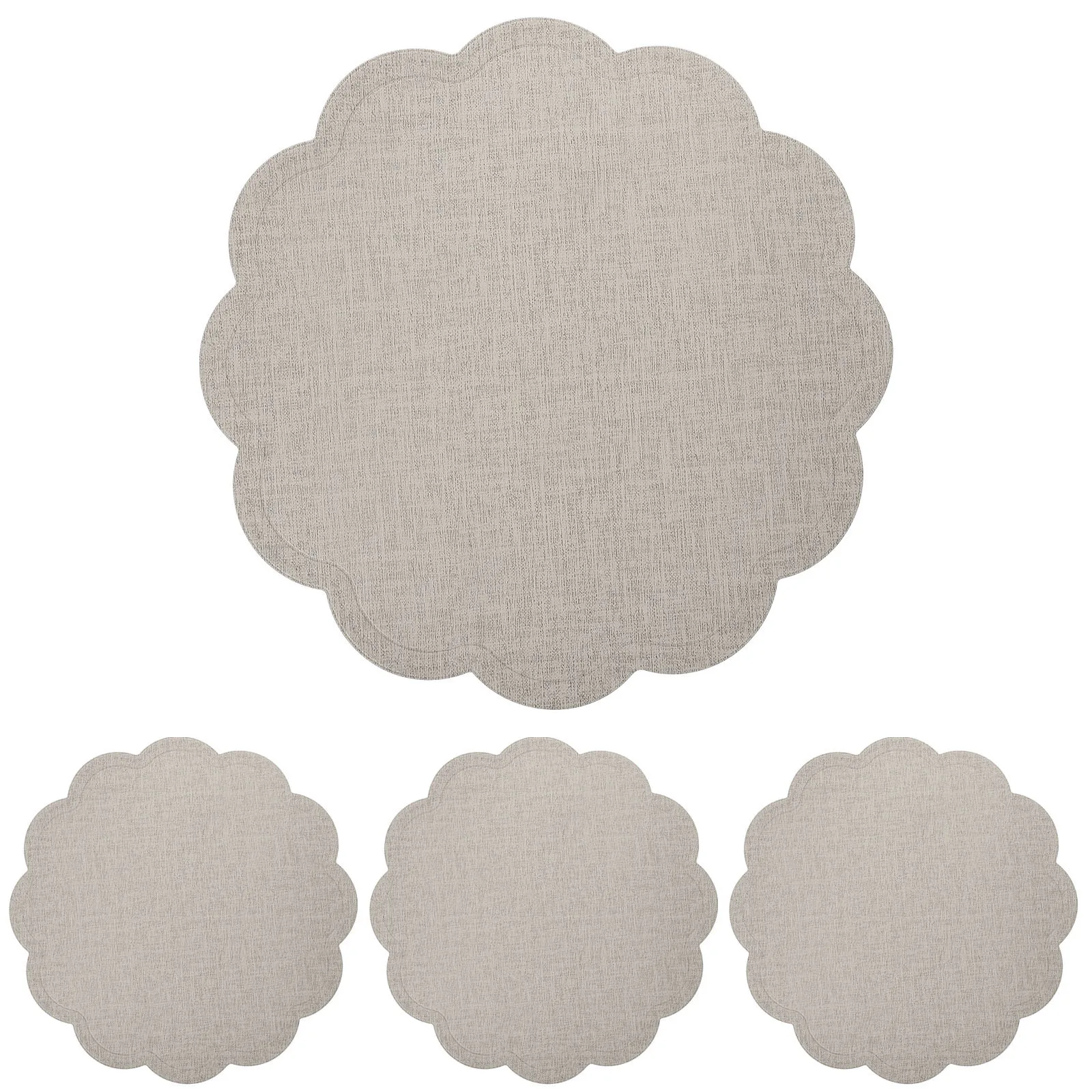 

4Pcs PU Placemats Non-Slip Heat Resistant Simple Design Table Mats for Dining Room Kitchen Reusable Protective Mat