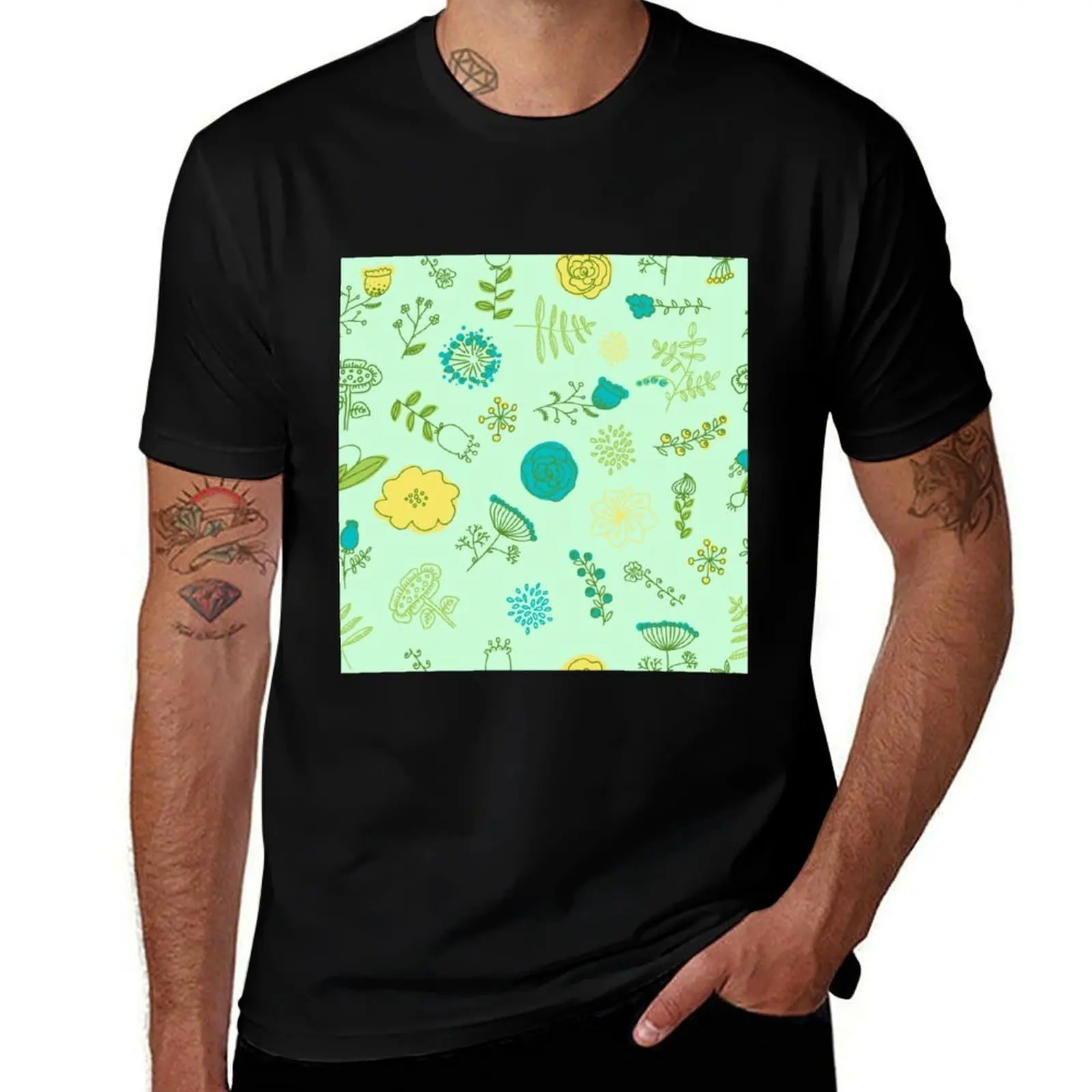 

Elegance Seamless pattern with flowers, vector floral illustration in vintage style T-Shirt Creative Graphic Tee Shirt