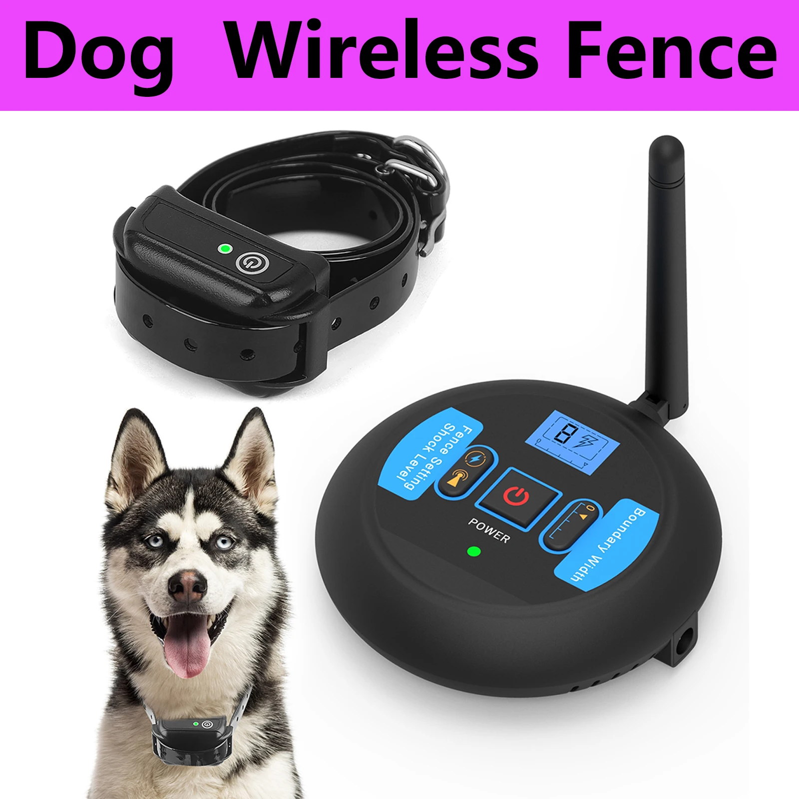 200m Dog Wireless Rechargeable Electric Fence, IP68 Waterproof Beep + Shock Training Mode, Transmitter and Collar Combo