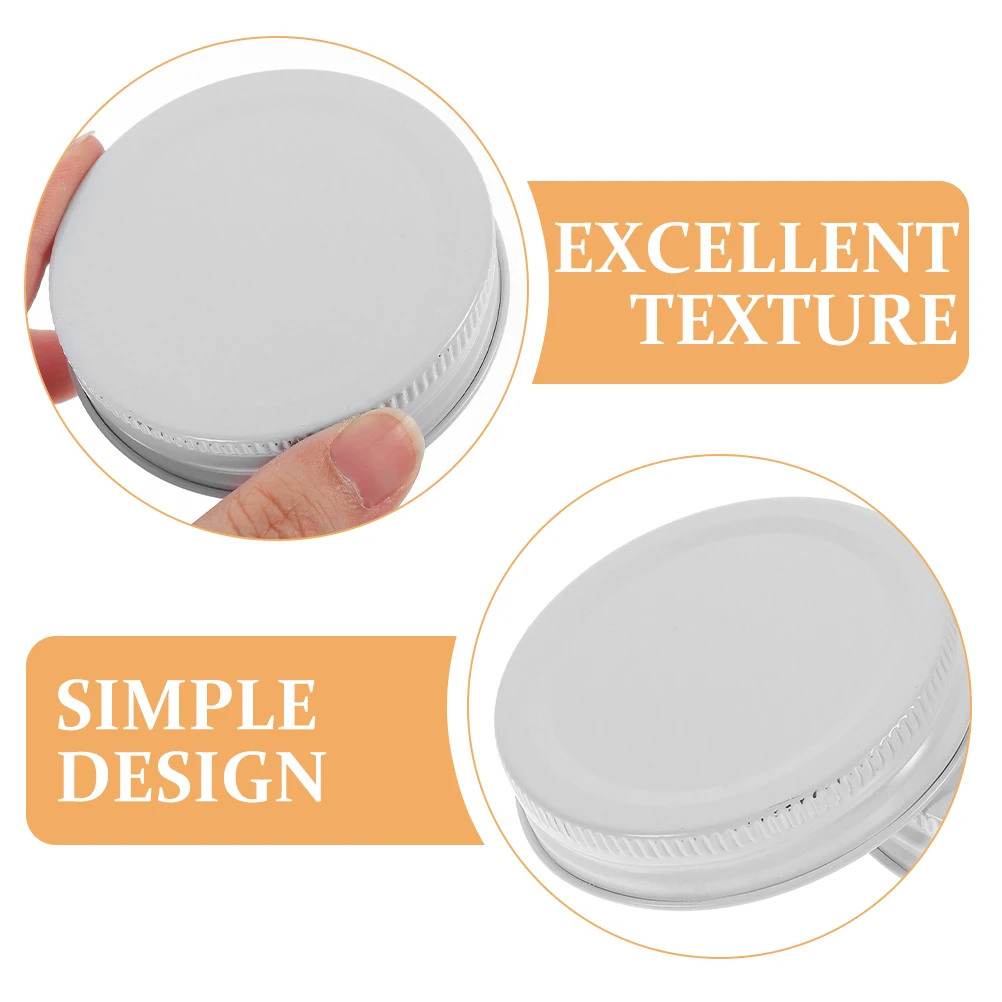 

30pcs Tinplate Jar Covers Leakproof Canning Lids Reusable Storage White Mason Replacement Wide Mouth Practical Home Kitchen