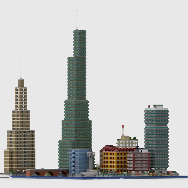 Seria Klocków Konstrukcyjnych City Street Moc 2: 16 Mikro Model Technologiczny Klocki Widok Ulicy DIY Zabawka Konstrukcyjna na Prezent Świąteczny