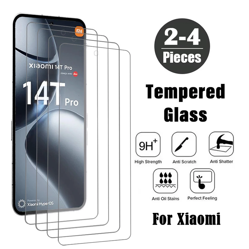 

2-4Piece Tempered Glass for Xiaomi 14T 13T 12T 11T Pro Screen Protector for Xiaomi 14 13 12 11 Lite 5G NE HD Protective Film