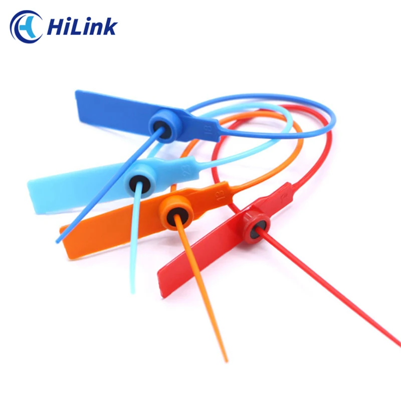 Adjustable Disposable Self Locking Circular Hole Safety Strap Lock Security Plastic Cable Tie Tag Seal Lock