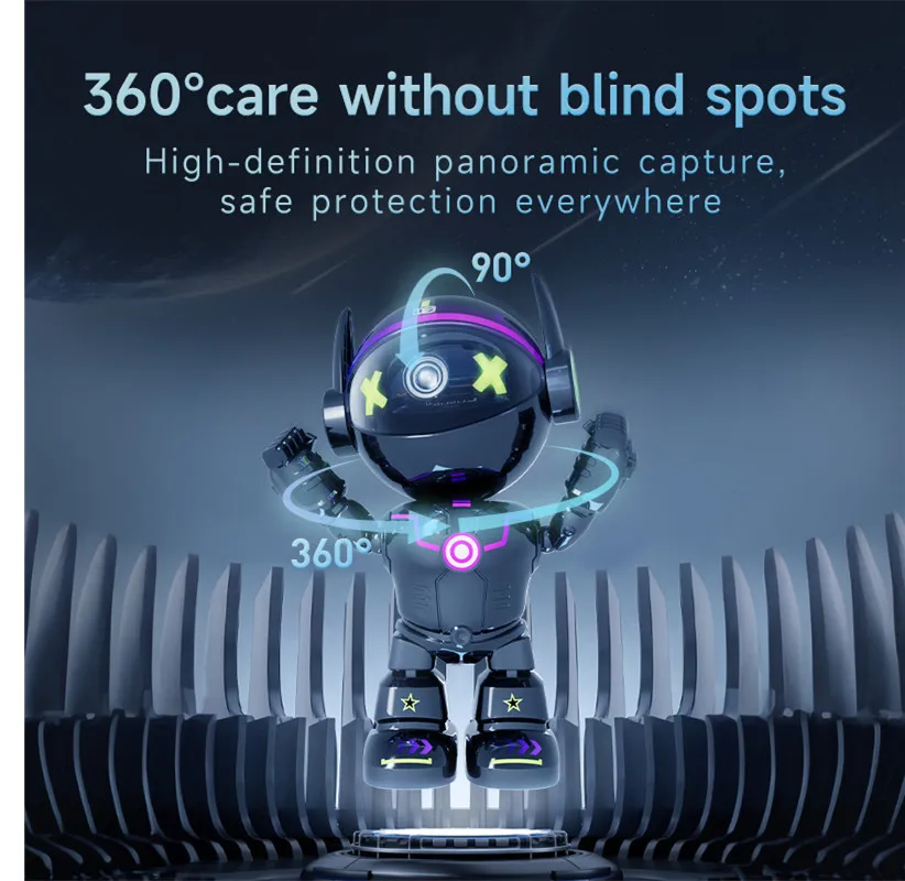 2MP 1080PHI-easy APP 5G 360Degree Wireless PTZ IP Robot Camera  Intercom Home Security CCTV Monitor