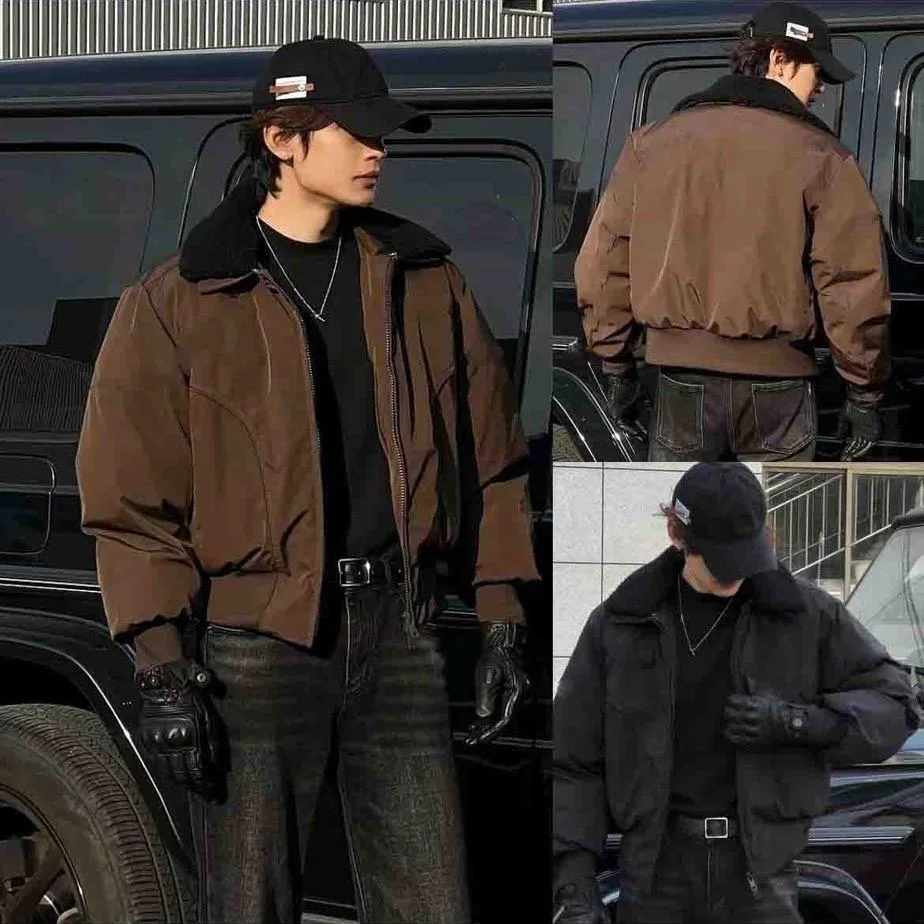 

Утепленная свободная мужская хлопковая куртка с меховым воротником, теплая повседневная рабочая одежда из полиэстера, Cleanfit, на молнии