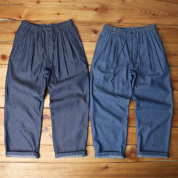 

Casual High Waist Thin Denim Jeans Men Summer Breathable Ice Silk Loose Straight Leg Jeans Faionable Urban Sle for Men An...