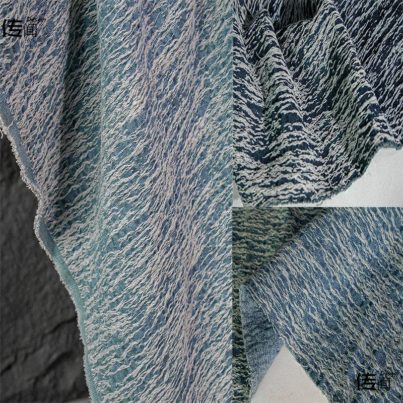 

Линейная стираная белая жаккардовая джинсовая ткань для толстых сумок, обуви, курток, брюк, дизайнерской одежды, ткань для шитья своими руками на метр