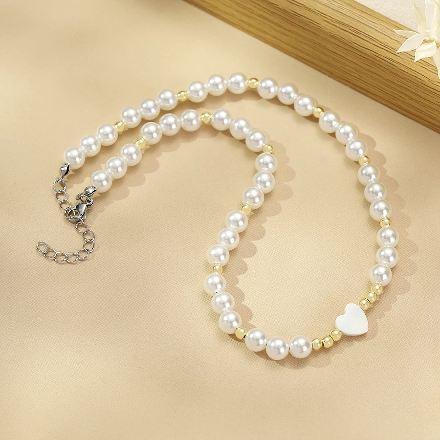 

Classic Elegant White Pearl Choker Necklace For Women Wedding Banquet Beads Necklaces Party Jewelry