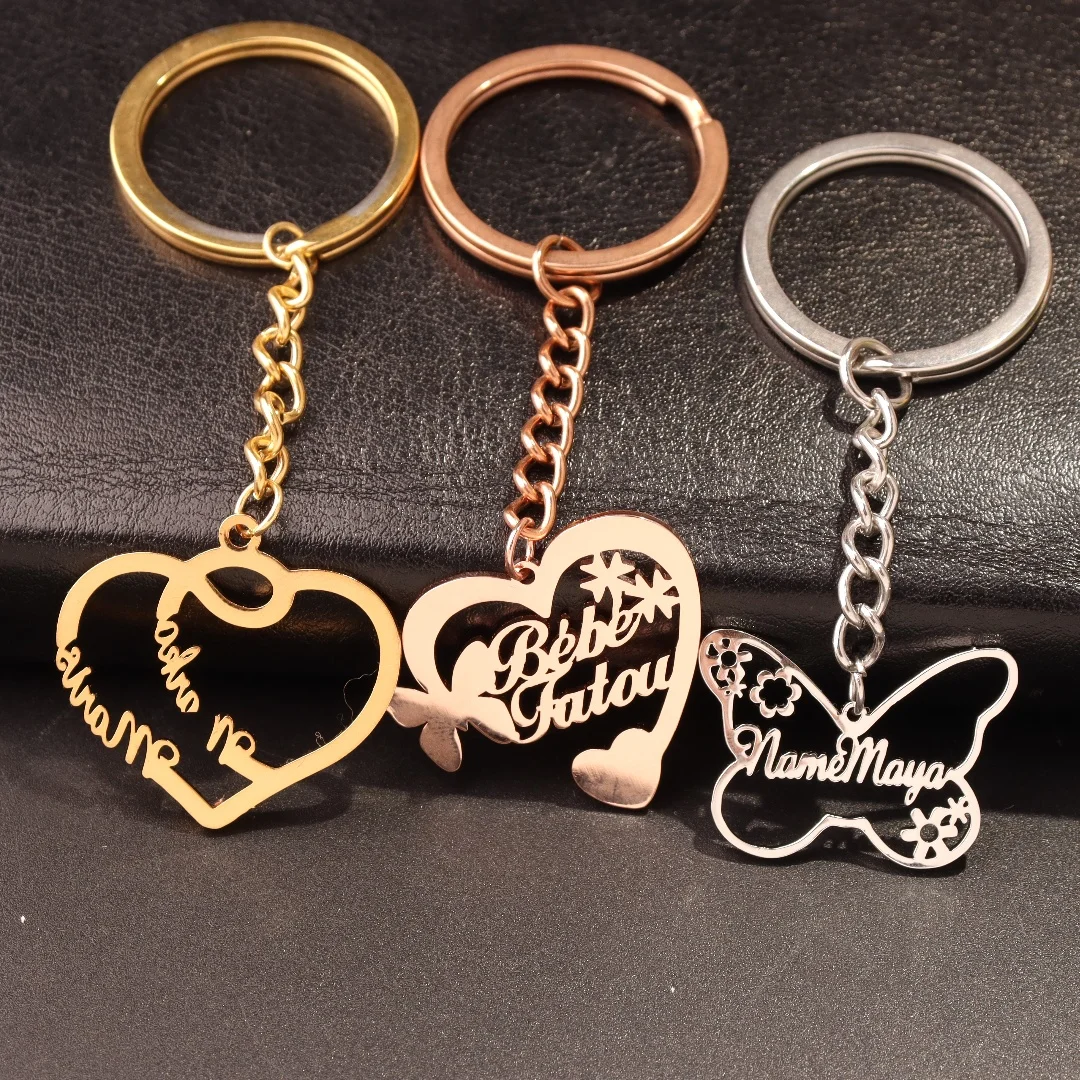 

Personalized Custom Name Letter Keyring Unique Stainless Steel Key Chain For Women Man Customization Keychain Gifts New