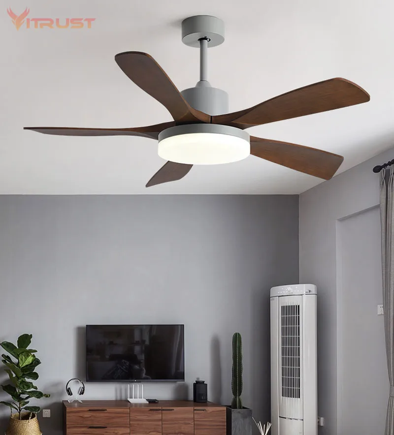 

Strong windCeiling Fan with Dimmable LED Light Kit Remote Control Modern 5 Blades Reversible Quiet DC ETL Motor