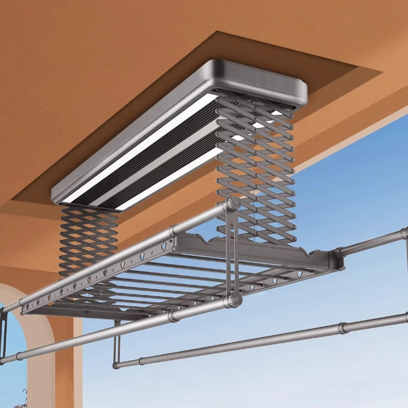 Lifting Household Balcony Intelligent Automatic Remote Control Voice Control Thickened Space Aluminum Clothes Drying Rod