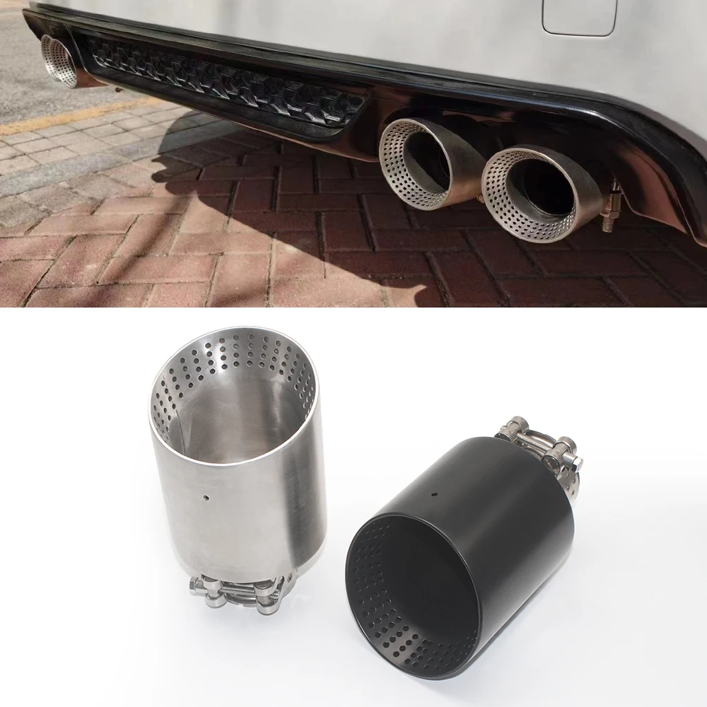 1 Pcs Matte Stainless Steel Car Exhaust Tip System Pipe Universal Exhaust Tip For VW GTI MK7 Golf7 Nozzle 60MM 63mm Muffler Tip