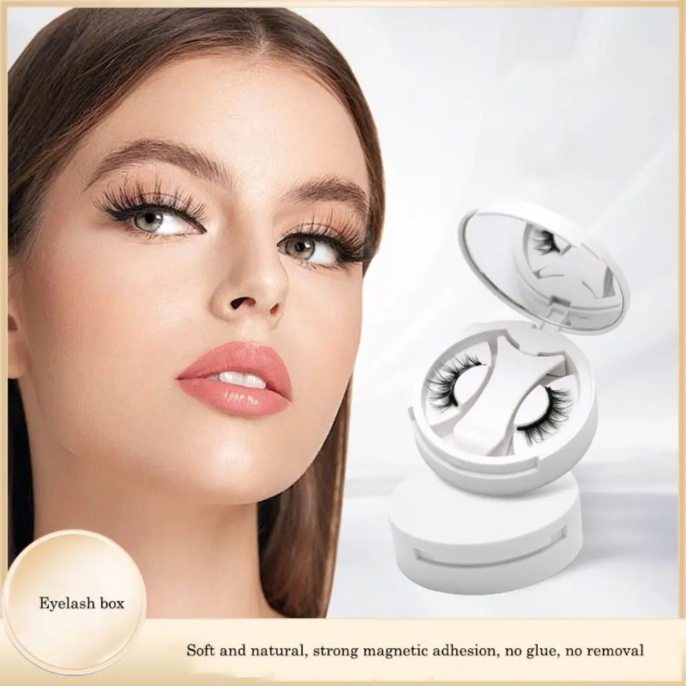 Cat Eye magnetische falsche Wimpern, Make-up mit Spiegel, magnetische Wimpern mit Clip, langlebig, flauschig, kleberfrei, falsche Wimpern