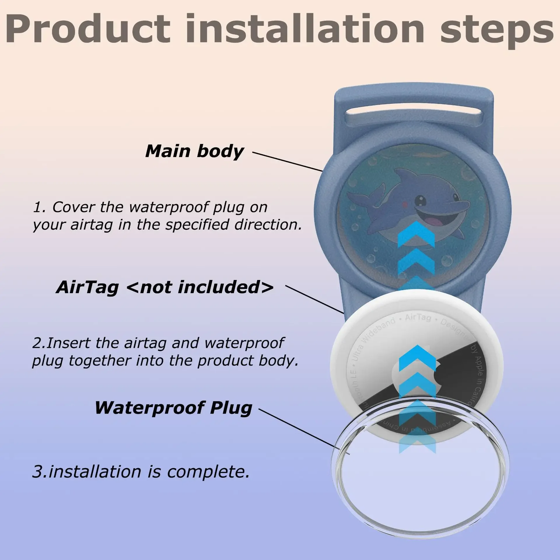 Wasserdichtes Nylon-Armband für Apple AirTags Locator Kinder-Armband Kratzfeste Abdeckung Zubehör für Airtag GPS-Tracker-Halter – Detail 3
