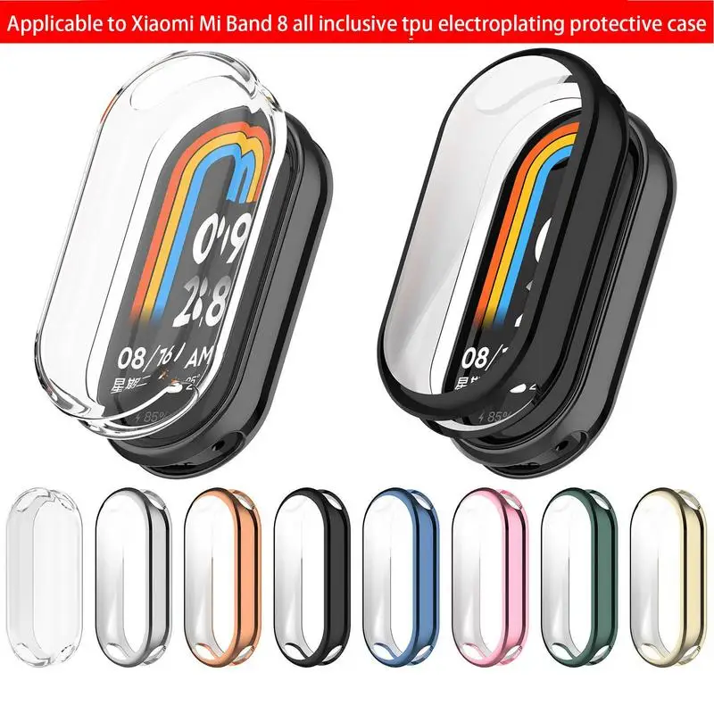 Protective Screen Film Case forXiaomi Mi Band 8 Screen Protector Soft TPU with Sensitive Touch Control Miband 8 Shell Bumper