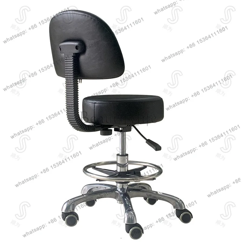 Factory Direct Sales Rotary Lifting Universal Pulley Stool Makeup Round Stool Back Chair