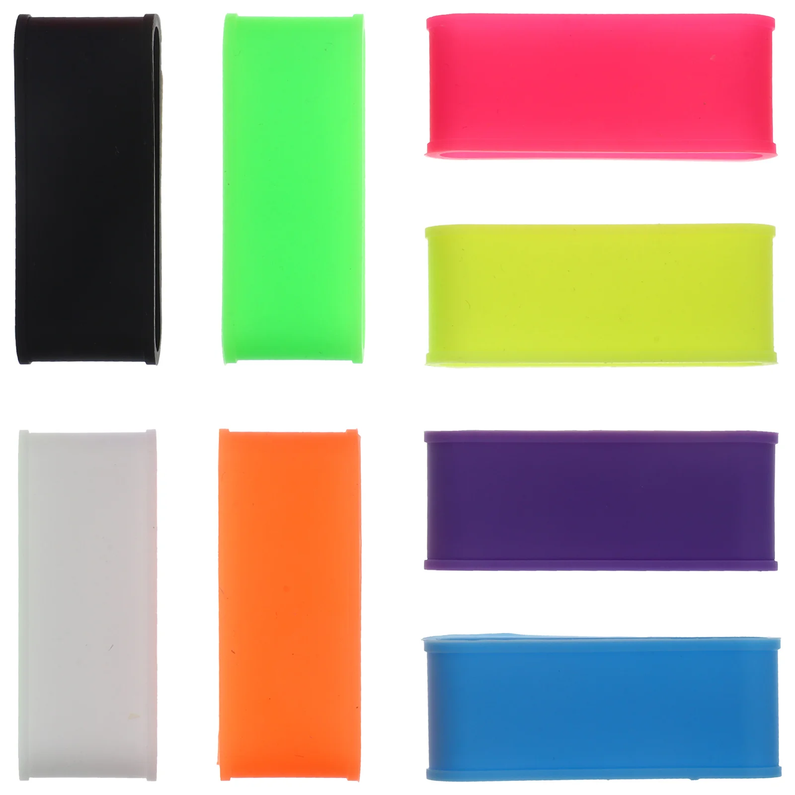 

8 Pcs Badminton Racket Silicone Grips Protector Accessories Non-skid Elastic Ring Accessory Overgrip for Tennis