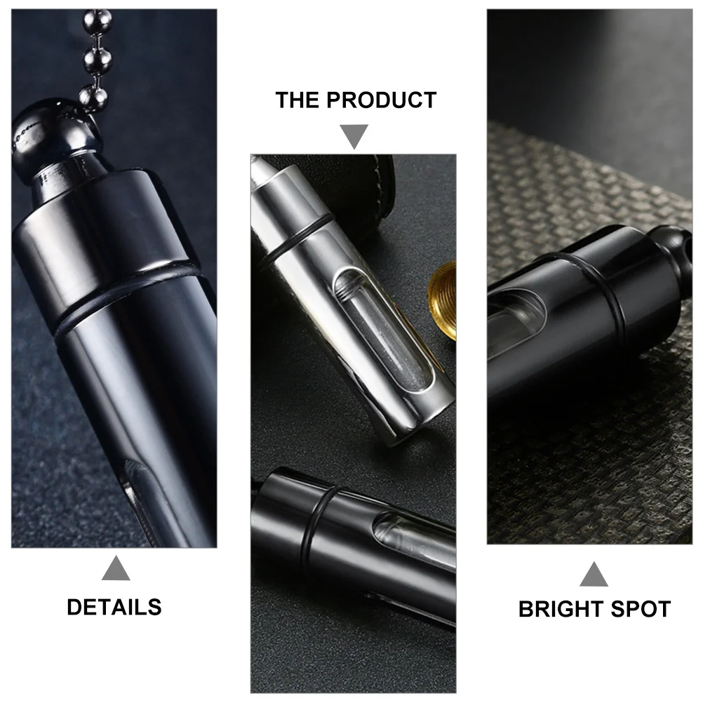 

1pc Perfume Bottle Pendant Necklace Openable Black Stainless Steel Creative Aroma Jewelry For Party Dinner Unique Unisex Gift