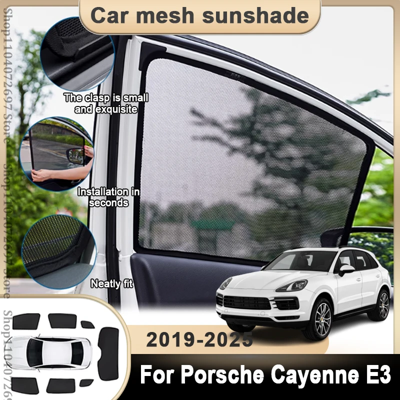 

Magnetic Car Sunshade For Porsche Cayenne E3 2019 2020 2021 2022 2023 2024 2025 Windshield Sunshade Cover Protector Front Side