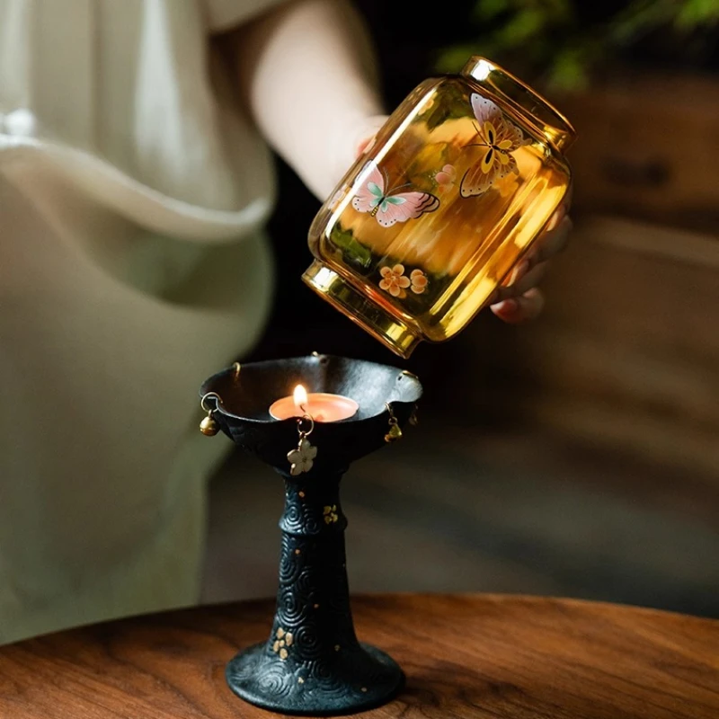 Candlestick  cloud pattern flower shadow butterfly sleep Ming and Qing new Chinese tea room  retro home atmosphere light