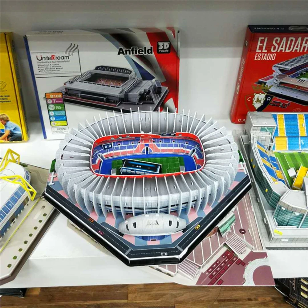 Puzzle 3D DIY 29 stylów Światowy stadion piłkarski Europejski stadion piłkarski Zmontowany model budynku Zabawki edukacyjne dla dzieci