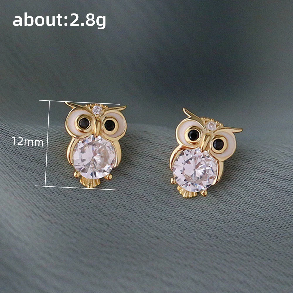 CAOSHI Sweet Lady Owl Earrings Female Delicate Gift Shiny Crystal Jewelry for Daily Life Exquisite Design Accessories for Women