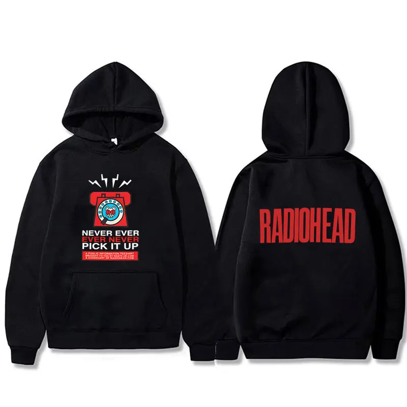 

Rock Band Radiohead Never Pick It Up Hoodie Men Women Casual Retro Gothic Streetwear Men's Fashion Oversized Pullover Hoodies